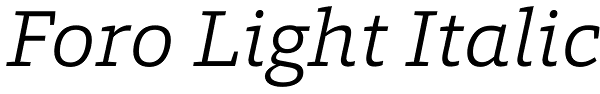 Foro Light Italic Font