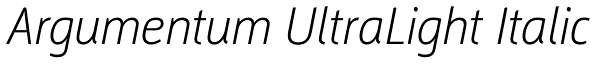 Argumentum UltraLight Italic Font