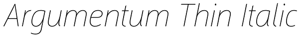 Argumentum Thin Italic Font