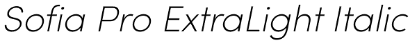 Sofia Pro ExtraLight Italic Font