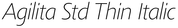 Agilita Std Thin Italic Font