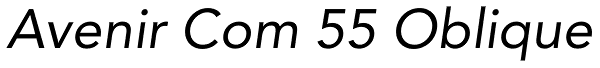 Avenir Com 55 Oblique Font