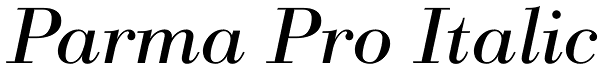 Parma Pro Italic Font