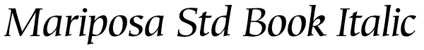 Mariposa Std Book Italic Font