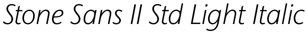 Stone Sans II Std Light Italic Font