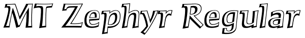 MT Zephyr Regular Font