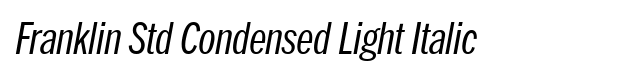 Franklin Std Condensed Light Italic Font