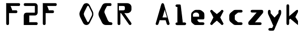 F2F OCR Alexczyk Font