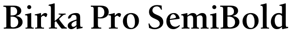 Birka Pro SemiBold Font