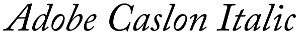 Adobe Caslon Italic Font