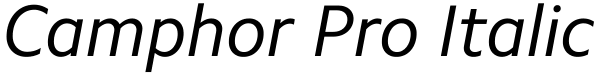 Camphor Pro Italic Font