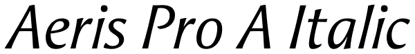 Aeris Pro A Italic Font