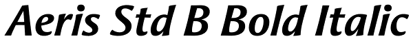 Aeris Std B Bold Italic Font