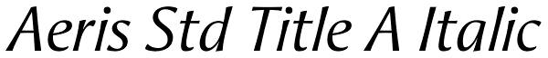 Aeris Std Title A Italic Font