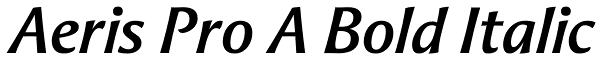 Aeris Pro A Bold Italic Font