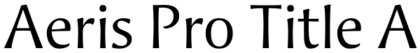 Aeris Pro Title A Font