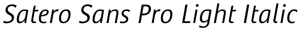 Satero Sans Pro Light Italic Font