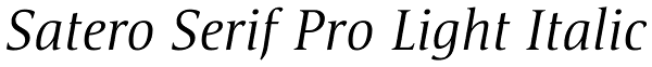 Satero Serif Pro Light Italic Font