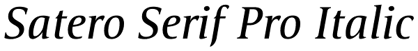 Satero Serif Pro Italic Font