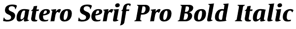 Satero Serif Pro Bold Italic Font