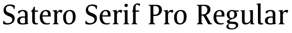 Satero Serif Pro Regular Font