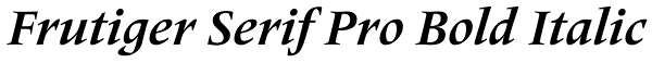 Frutiger Serif Pro Bold Italic Font