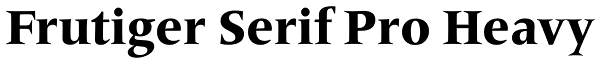 Frutiger Serif Pro Heavy Font