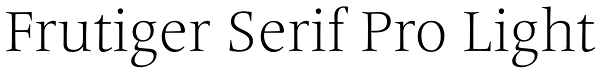 Frutiger Serif Pro Light Font