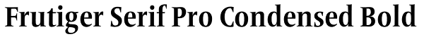 Frutiger Serif Pro Condensed Bold Font