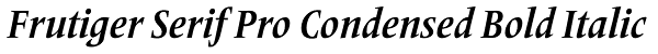 Frutiger Serif Pro Condensed Bold Italic Font