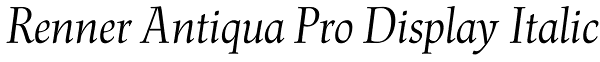 Renner Antiqua Pro Display Italic Font