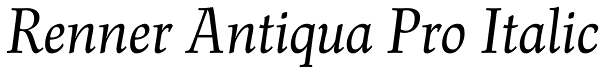 Renner Antiqua Pro Italic Font