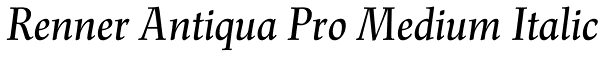 Renner Antiqua Pro Medium Italic Font