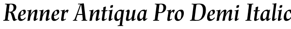 Renner Antiqua Pro Demi Italic Font