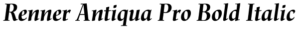 Renner Antiqua Pro Bold Italic Font