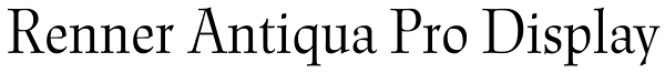 Renner Antiqua Pro Display Font