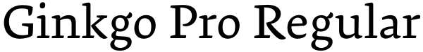 Ginkgo Pro Regular Font