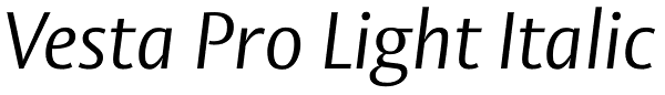 Vesta Pro Light Italic Font