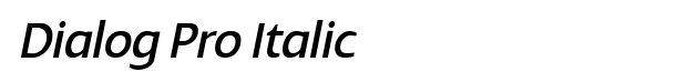 Dialog Pro Italic Font