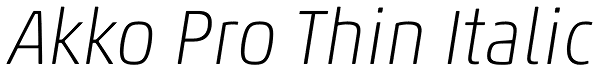 Akko Pro Thin Italic Font