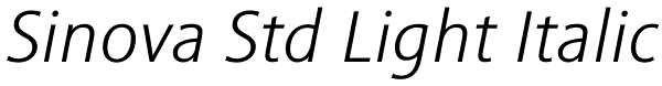 Sinova Std Light Italic Font