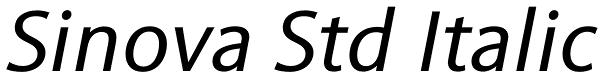 Sinova Std Italic Font