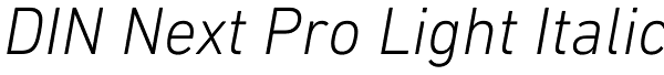 DIN Next Pro Light Italic Font