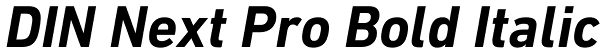 DIN Next Pro Bold Italic Font