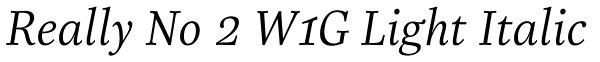 Really No 2 W1G Light Italic Font