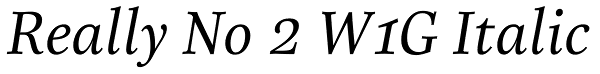 Really No 2 W1G Italic Font