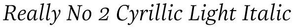 Really No 2 Cyrillic Light Italic Font