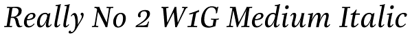 Really No 2 W1G Medium Italic Font