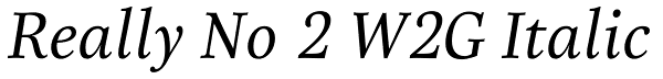 Really No 2 W2G Italic Font