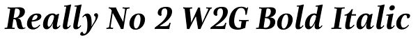 Really No 2 W2G Bold Italic Font